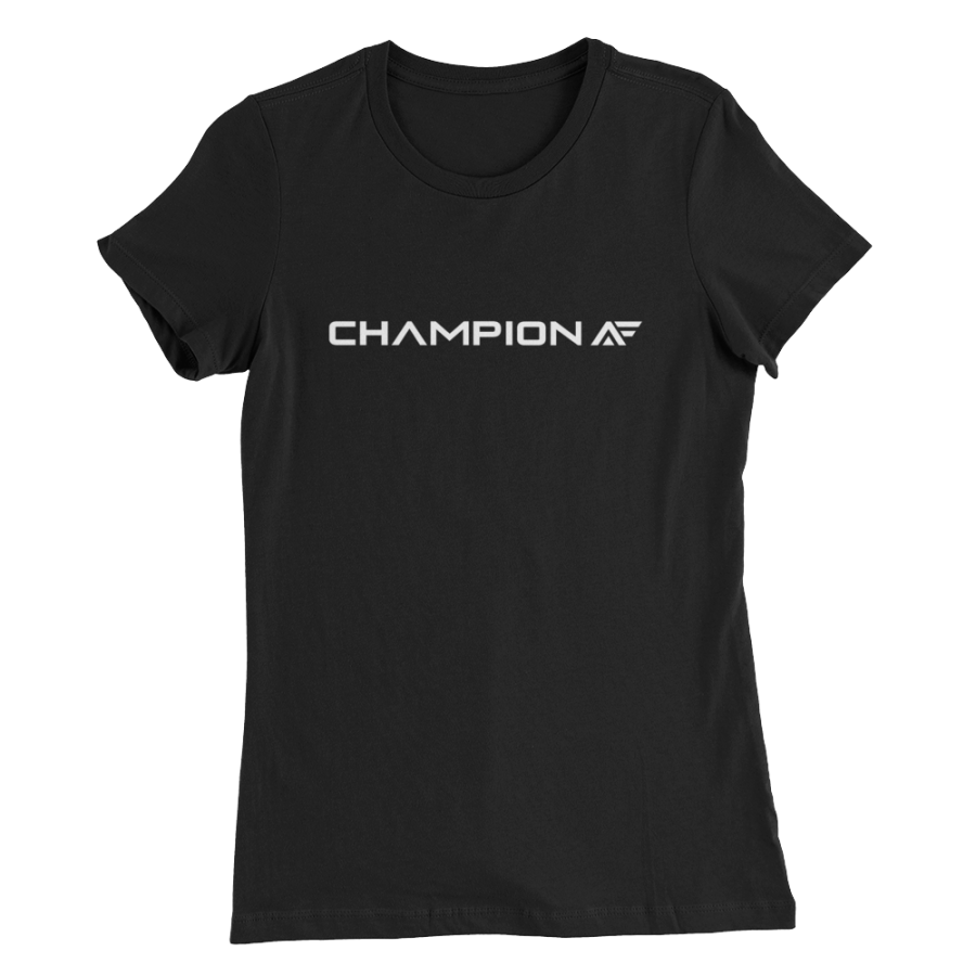 Women Short Sleeve Champion AF T-shirt by John Madsen | Athletic AF | Upgrade your Business